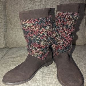 Toms Suede Knit Boots 7.5